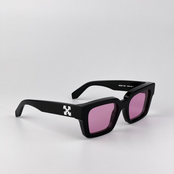 Off-White VIRGIL Sunglasses – Black Square Frame Pink Lense | Model OERI008 1030 - Picture 6 of 11